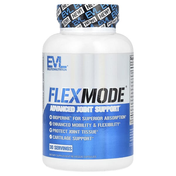EVLution Nutrition, FlexMode®，高級關節幫助，90 粒素食膠囊