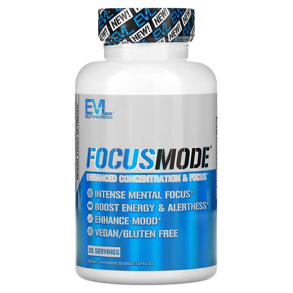 EVLution Nutrition, Focusmode,30 粒素食膠囊