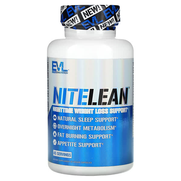 EVLution Nutrition, NiteLean，夜間輕體幫助，45 粒素食膠囊