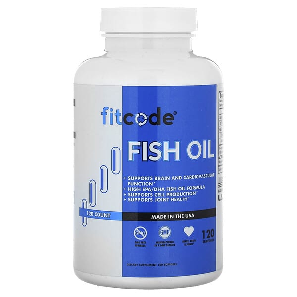 fitcode, 魚油，1,000 毫克，120 粒軟凝膠