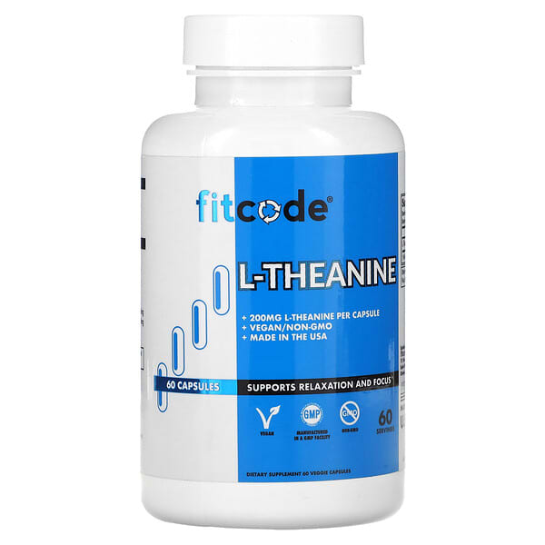 fitcode, L-茶氨酸素食膠囊，200 毫克，60 粒