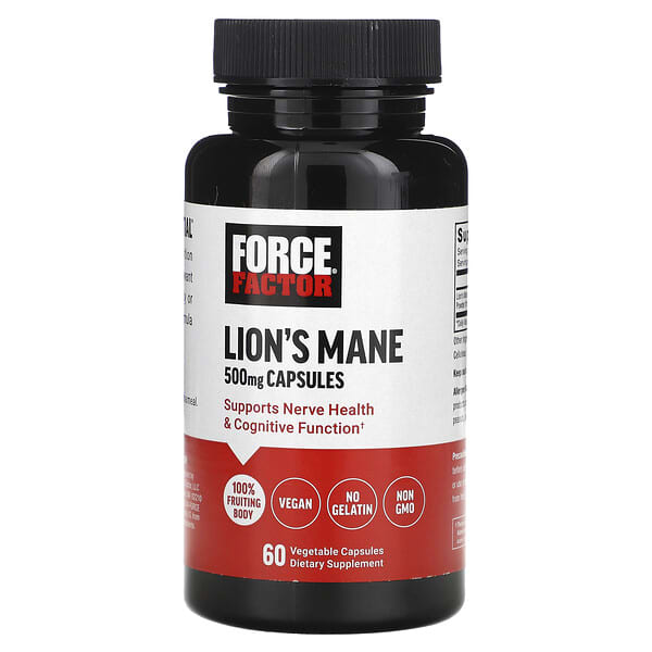 Force Factor, 猴頭菇，500 毫克，60 粒素食膠囊