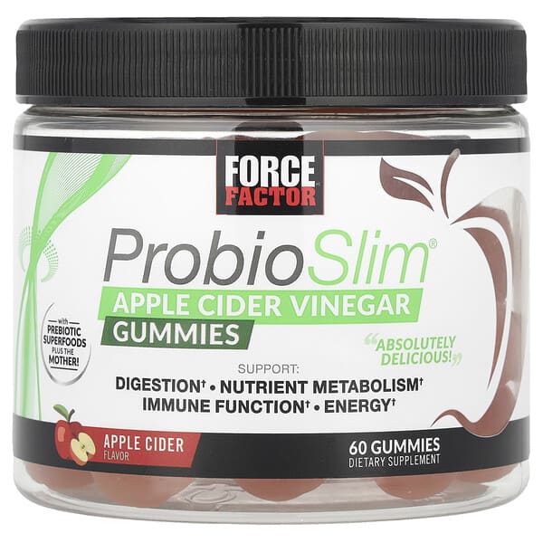 Force Factor, ProbioSlim® 蘋果醋軟糖，60 粒軟糖