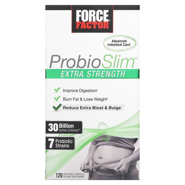 Force Factor, ProbioSlim®，特強型，300 億 CFU，120 粒素食膠囊（每粒膠囊 150 億 CFU）