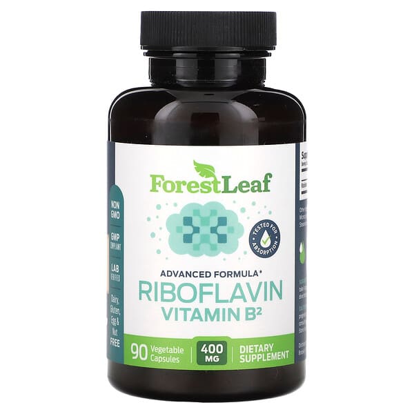Forest Leaf, 核黃素維生素 B2，400 毫克，90 粒素食膠囊