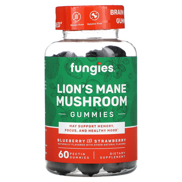 Fungies, 猴頭菇軟糖,藍莓和草莓,60 粒果膠軟糖