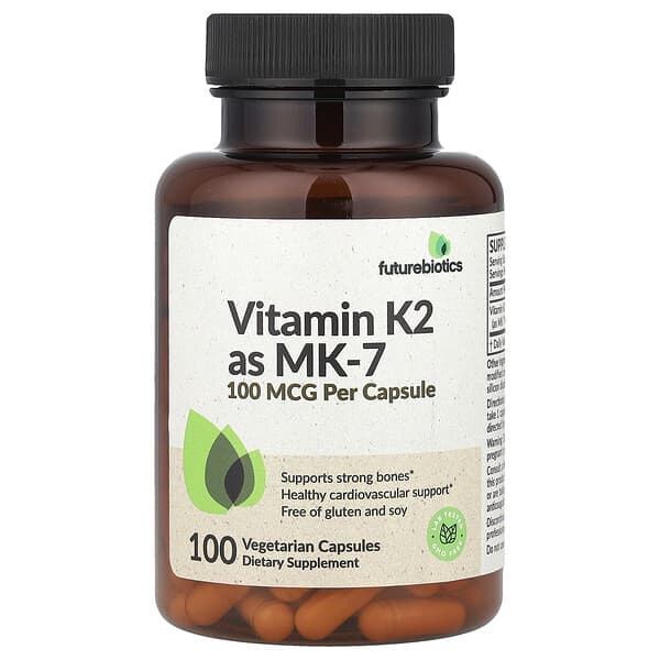 Futurebiotics, 維生素 K2 ( MK-7)，100 微克，100 粒素食膠囊