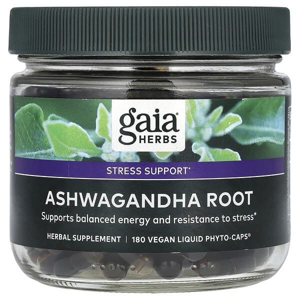 Gaia Herbs, 南非醉茄根，180 粒全素液體素食膠囊