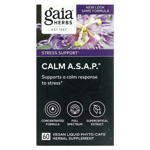 Gaia Herbs, 快速冷靜，60 粒純素食液體植物膠囊