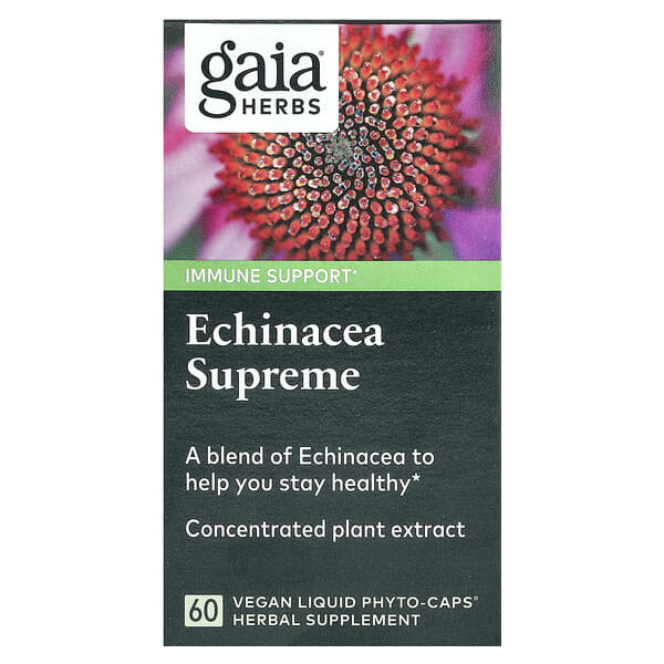 Gaia Herbs, 優質紫雛菊補充劑，60 粒素食液體 Phyto-Caps 膠囊