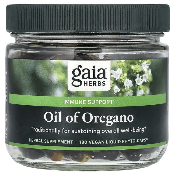 Gaia Herbs, 牛至油，180 粒全素液體素食膠囊