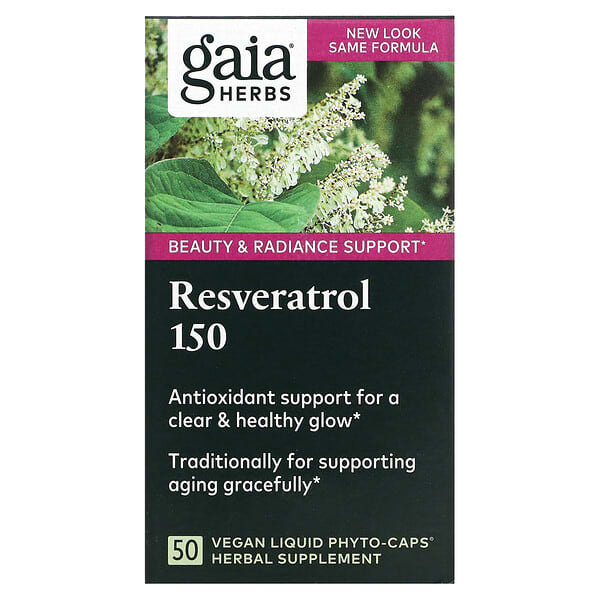 Gaia Herbs, 白藜蘆醇150，50粒 液體素食膠囊