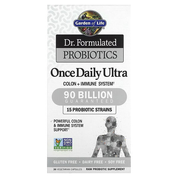 Garden of Life, Dr. Formulated 益生菌，每日一粒超級益生菌，900 億，30 粒素食膠囊