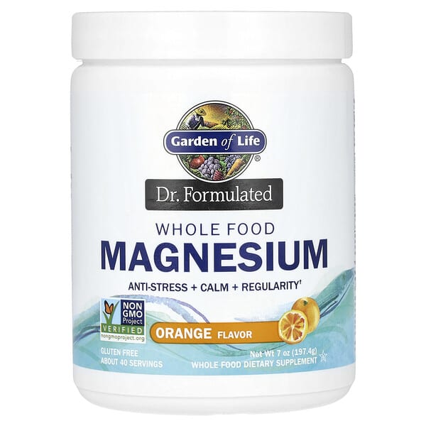Garden of Life, Dr. Formulated，全食鎂，柳丁味，7 盎司（197.4 克）