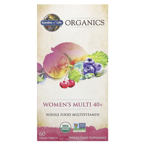 Garden of Life, Organics，40 歲以上女性多營養素片，60 片全素片