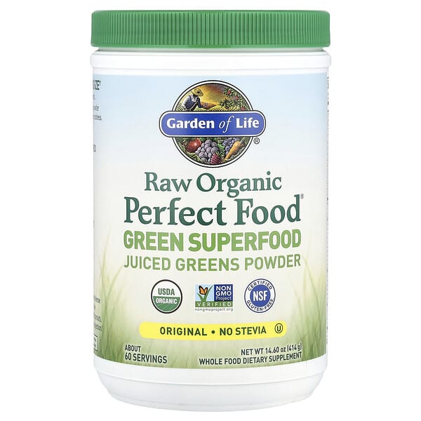Garden of Life, Raw Organic Perfect Food,綠色超級食品,榨汁綠粉,原味,14.6 盎司(414 克)
