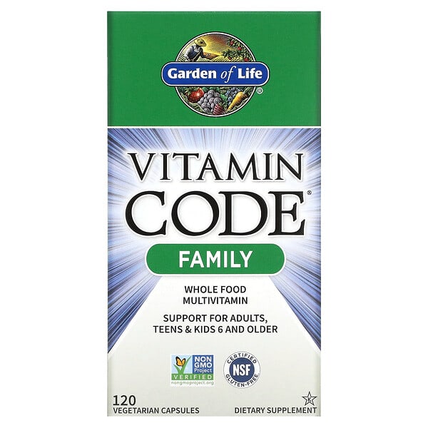 Garden of Life, Vitamin Code，家庭全食多維生素，120 粒素食膠囊
