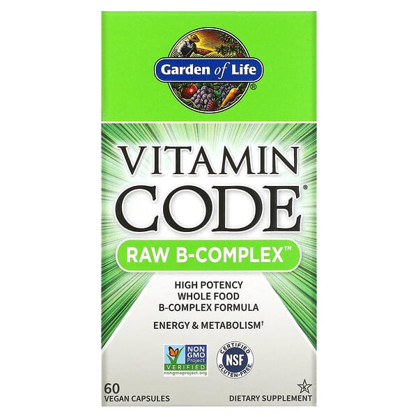 Garden of Life, Vitamin Code,RAW B 族維生素,60 粒全素膠囊
