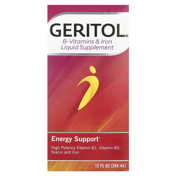 Geritol, 維生素 B 群和液體鐵補充劑，12 液量盎司（354 毫升）