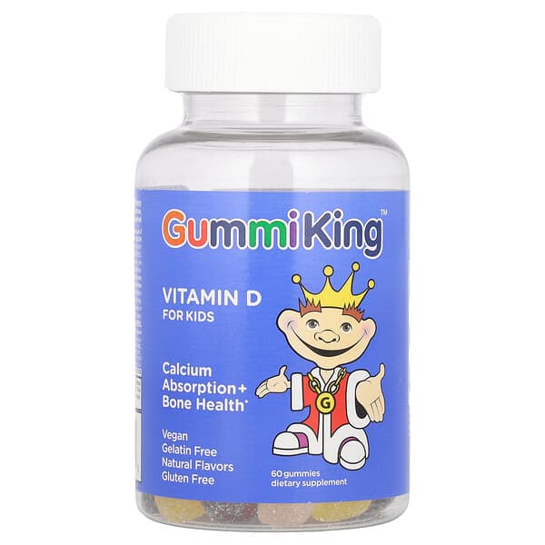 GummiKing, 兒童維生素，15 微克，60 粒軟糖（每粒軟糖 7.5 微克）