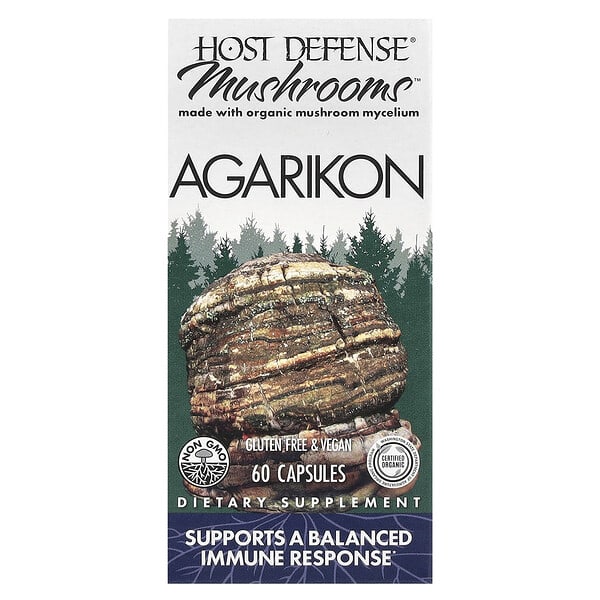Host Defense, Mushrooms™，Agarikon，500 毫克，60 粒膠囊