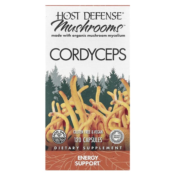 Host Defense, Mushrooms™，蟲草，1 克，120 粒膠囊
