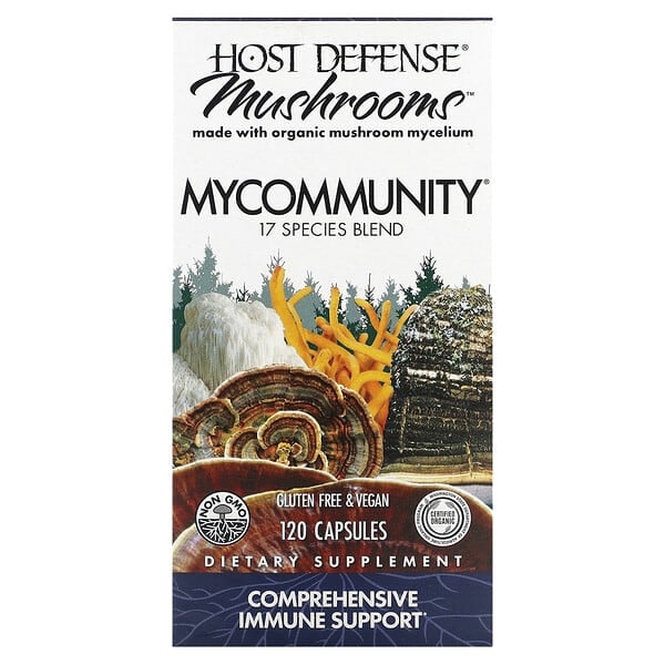 Host Defense, MyCommunity,17 種多蘑菇復合物,120 粒素食膠囊