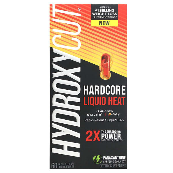 Hydroxycut, Hardcore Liquid Heat，60 粒速效液體膠囊