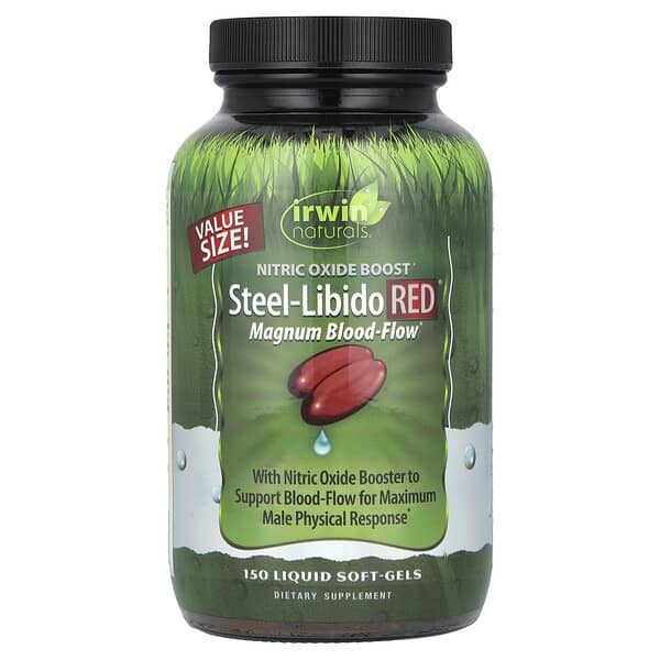 Irwin Naturals, Steel-Libido 紅色陽剛慾望,增加血流,150 粒液體軟凝膠
