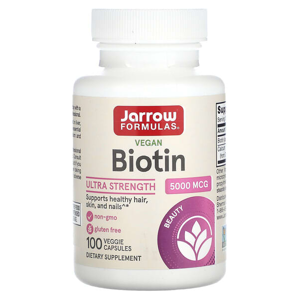 Jarrow Formulas, 生物維生素，5,000 微克，100 粒素食膠囊