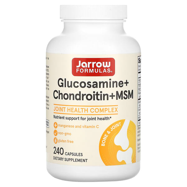 Jarrow Formulas, 葡萄糖胺 + 軟骨素 + MSM，240 粒膠囊
