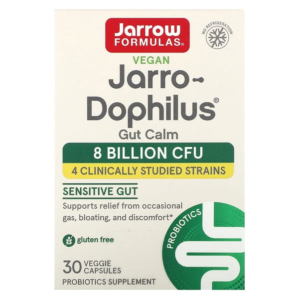 Jarrow Formulas, Jarro-Dophilus Gut Calm，30 粒緩釋素食膠囊