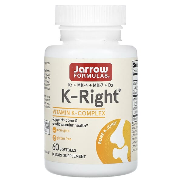 Jarrow Formulas, K-Right，60 粒軟凝膠