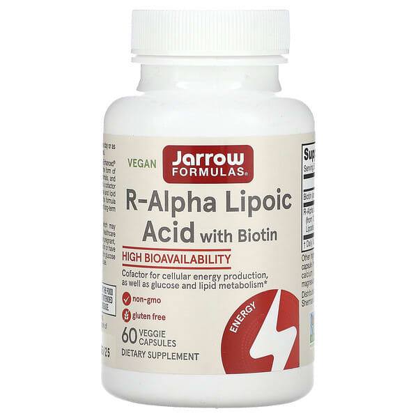 Jarrow Formulas, R-α-硫辛酸加生物維生素,60 粒素食膠囊