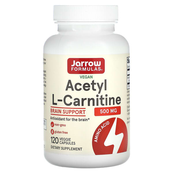 Jarrow Formulas, 全素乙酰 L-肉鹼，500 毫克，120 粒素食膠囊