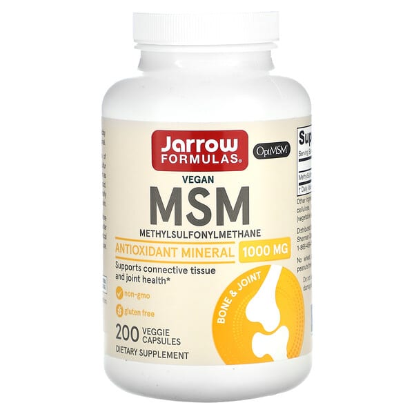 Jarrow Formulas, 素食 MSM,1,000 毫克,200 粒全素膠囊