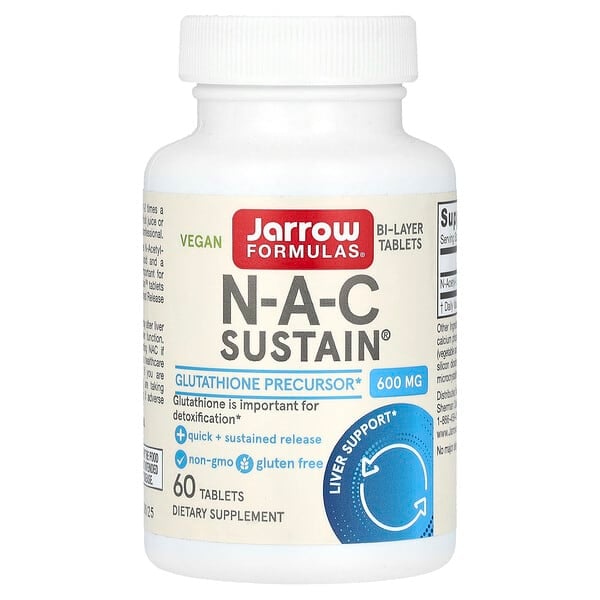 Jarrow Formulas, 全素 N-A-C Sustain,600 毫克,60 片
