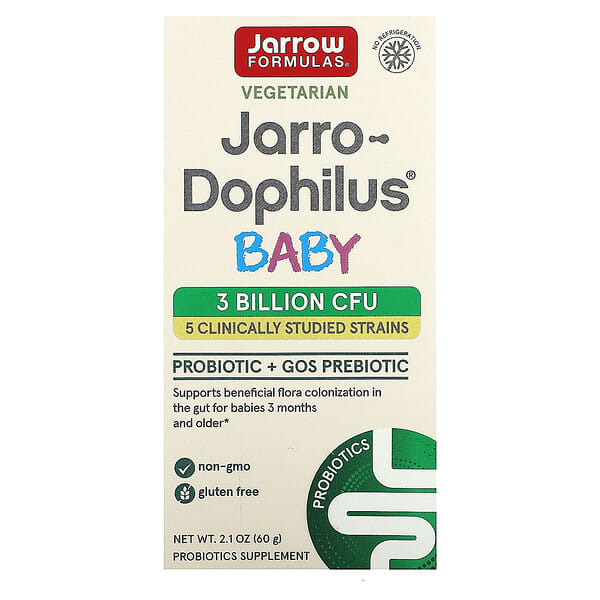 Jarrow Formulas, Vegetarian Jarro-Dophilus Baby，3 個月以上，30 億 CFU，2.1 盎司（60 克）