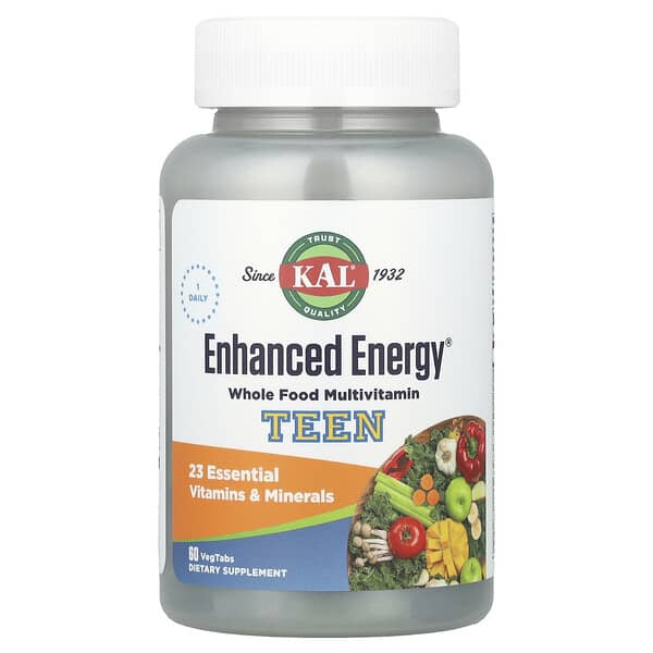 KAL, Enhanced Energy®，青少年，多種維生素，60 粒全素片劑