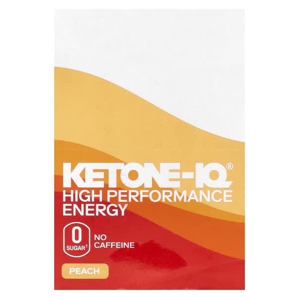 Ketone-IQ, 高表現能量配方，桃子味，10 克，6 瓶，每瓶 2 液量盎司（59 毫升）