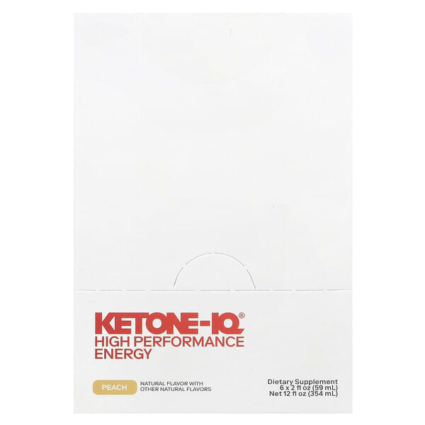Ketone-IQ, 高表現能量配方，桃子味，6 包，每包 2 液量盎司（59 毫升）
