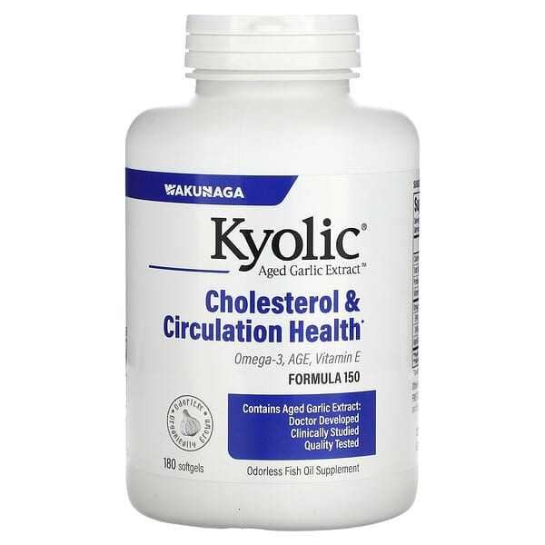 Kyolic, 陳蒜提取物，膽固醇和迴圈健康，180 粒軟凝膠