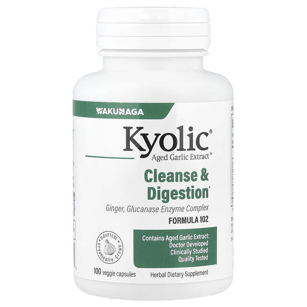 Kyolic, 陳蒜提取物，念珠菌清體和消化配方 102，100 粒素食膠囊