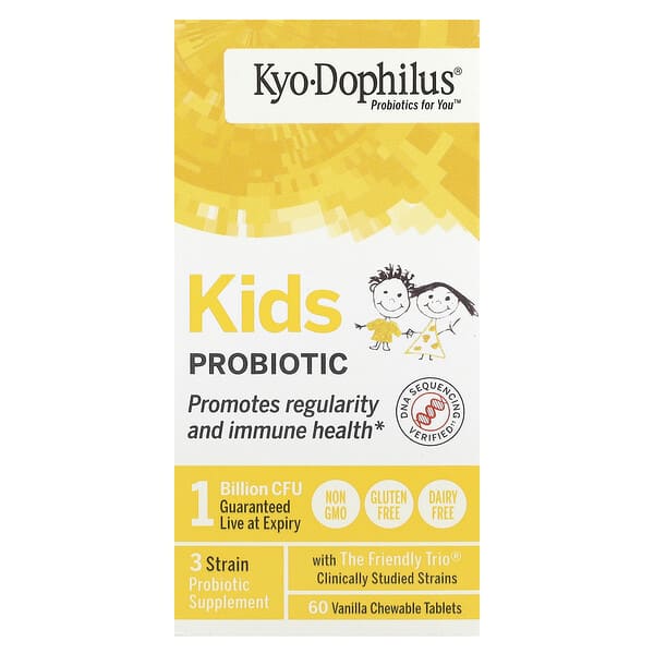 Kyolic, 兒童 Kyo-Dophilus 益生菌,香草咀嚼片,60片
