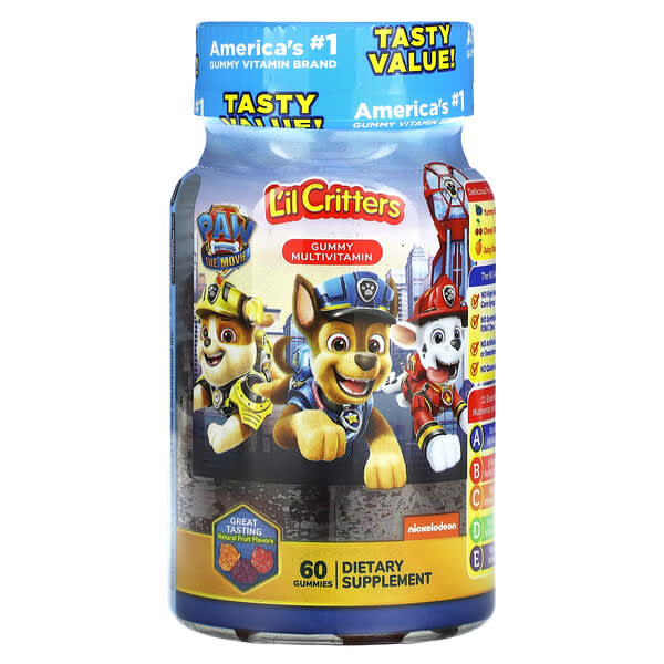 L'il Critters, Paw Patrol The Movie，軟糖多維生素，天然水果味，60 粒軟糖