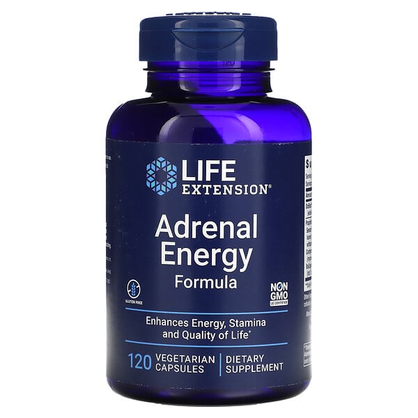 Life Extension, 腎上腺能量配方，120 粒素食膠囊。