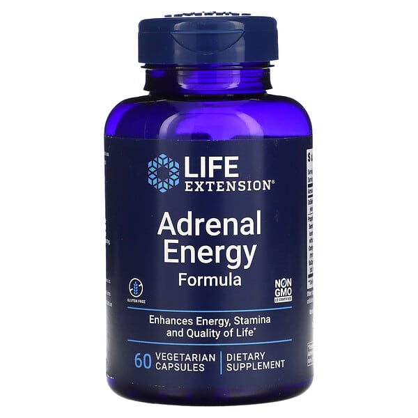 Life Extension, 腎上腺能量配方,60 粒素食膠囊。