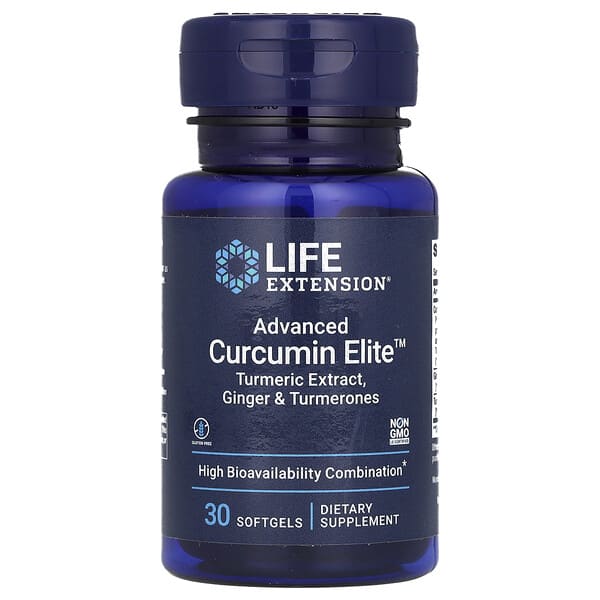 Life Extension, 高級薑黃素精華薑黃提取物,薑和薑黃酮,30 粒軟凝膠