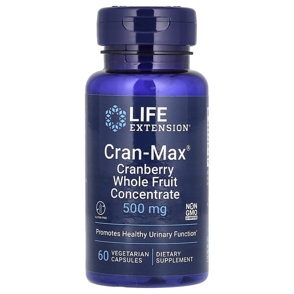 Life Extension, Cran-Max 濃縮蔓越橘素食膠囊，500 毫克，60 粒裝