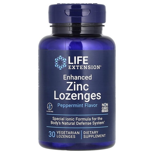 Life Extension, 升級版含鋅錠劑,薄荷味,18.75 毫克,30 粒素食錠劑